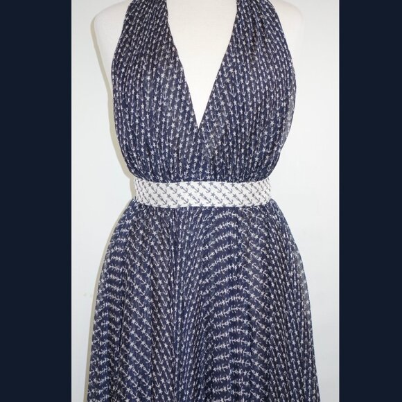 D&G Blue + White Anchor and Start Print Halter Dress - Size 40 (IT) - Picture 9 of 16